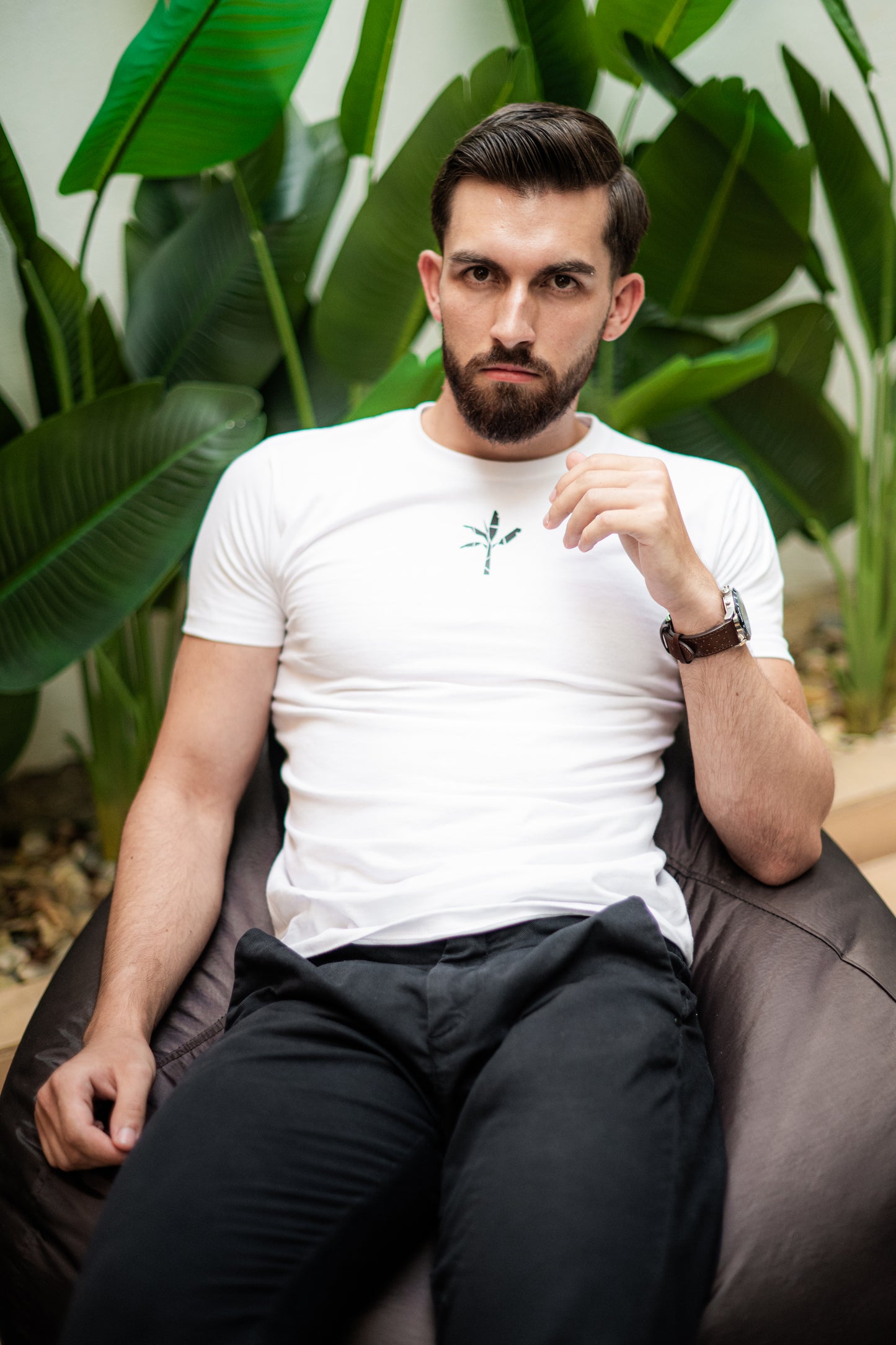 Normal T-Shirt - White with Black Logo