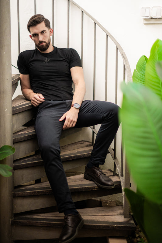 Normal T-Shirt - Black with Black Logo