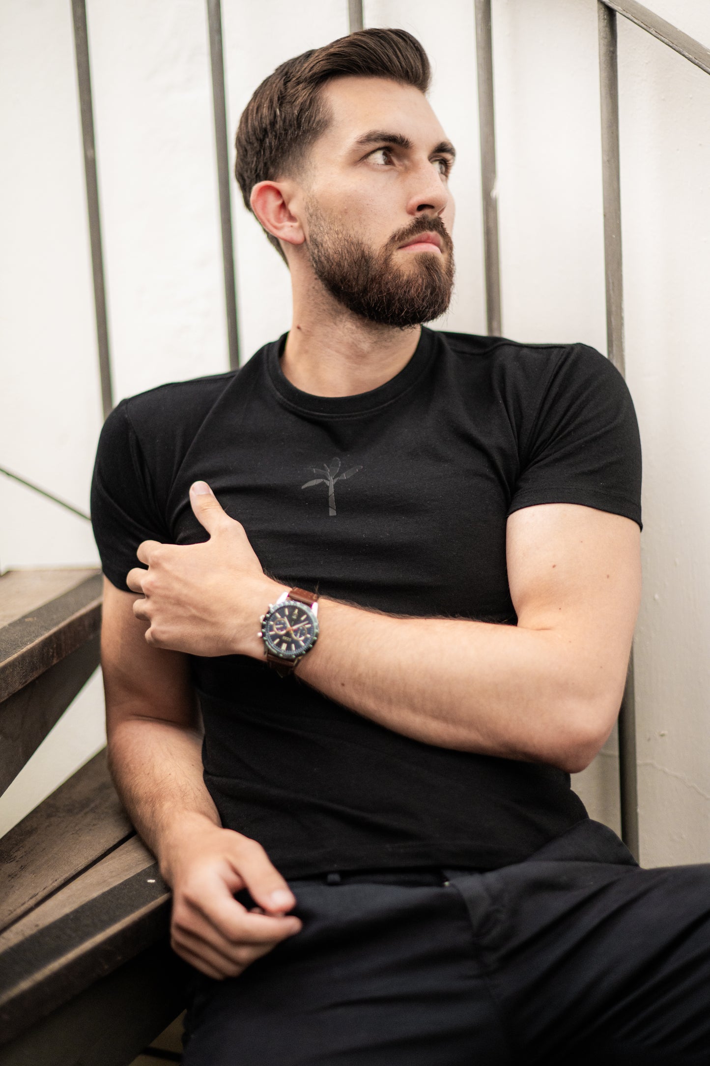 Normal T-Shirt - Black with Black Logo