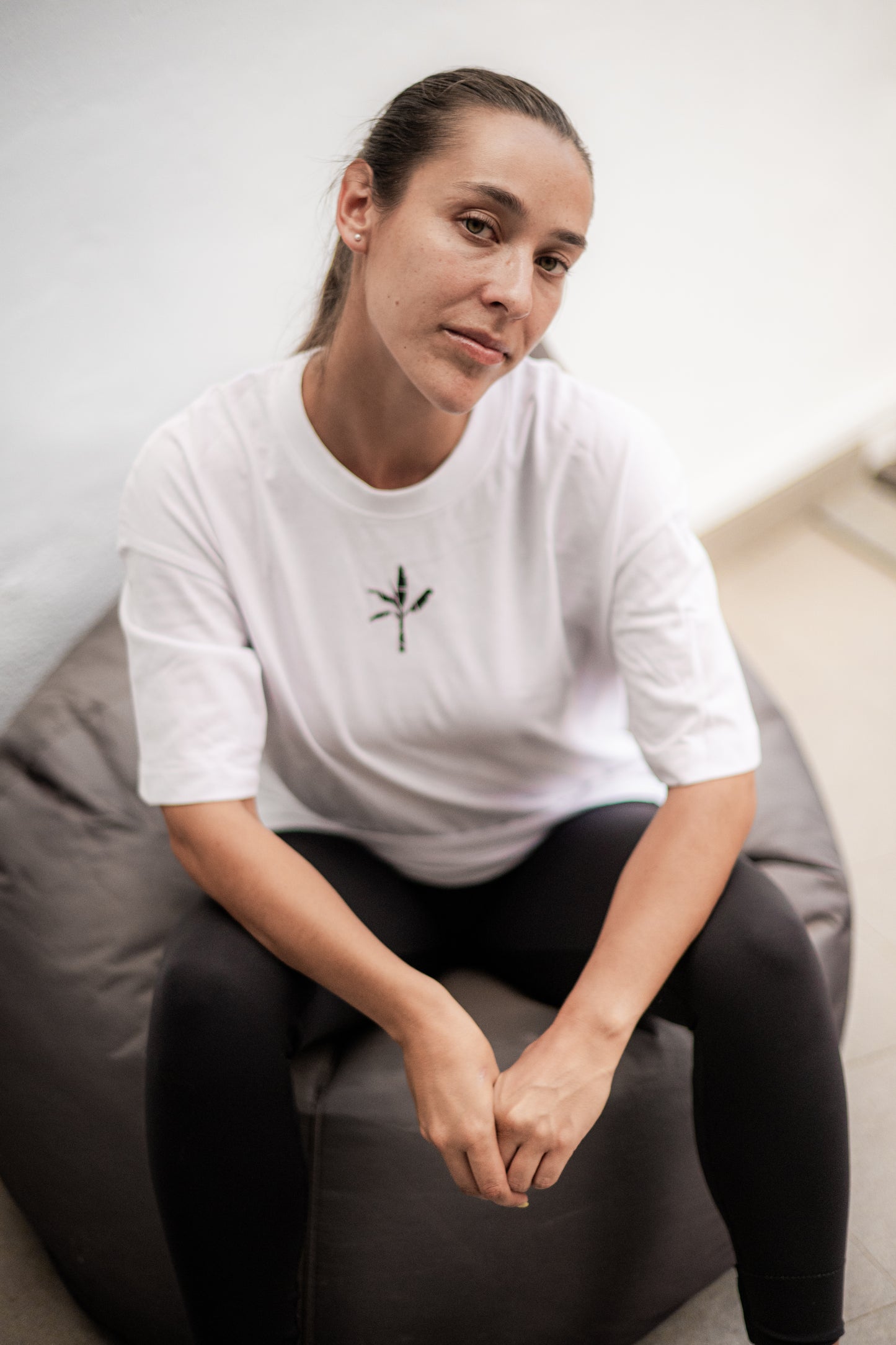 Baggy T-Shirt - White with Black Logo