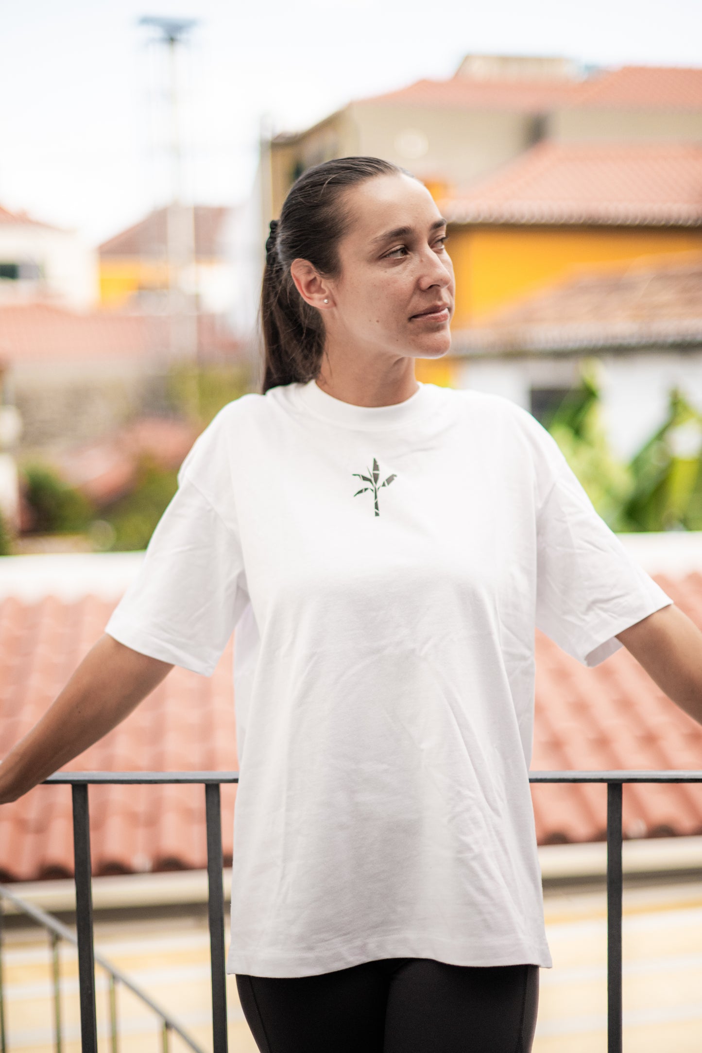 Baggy T-Shirt - White with Black Logo