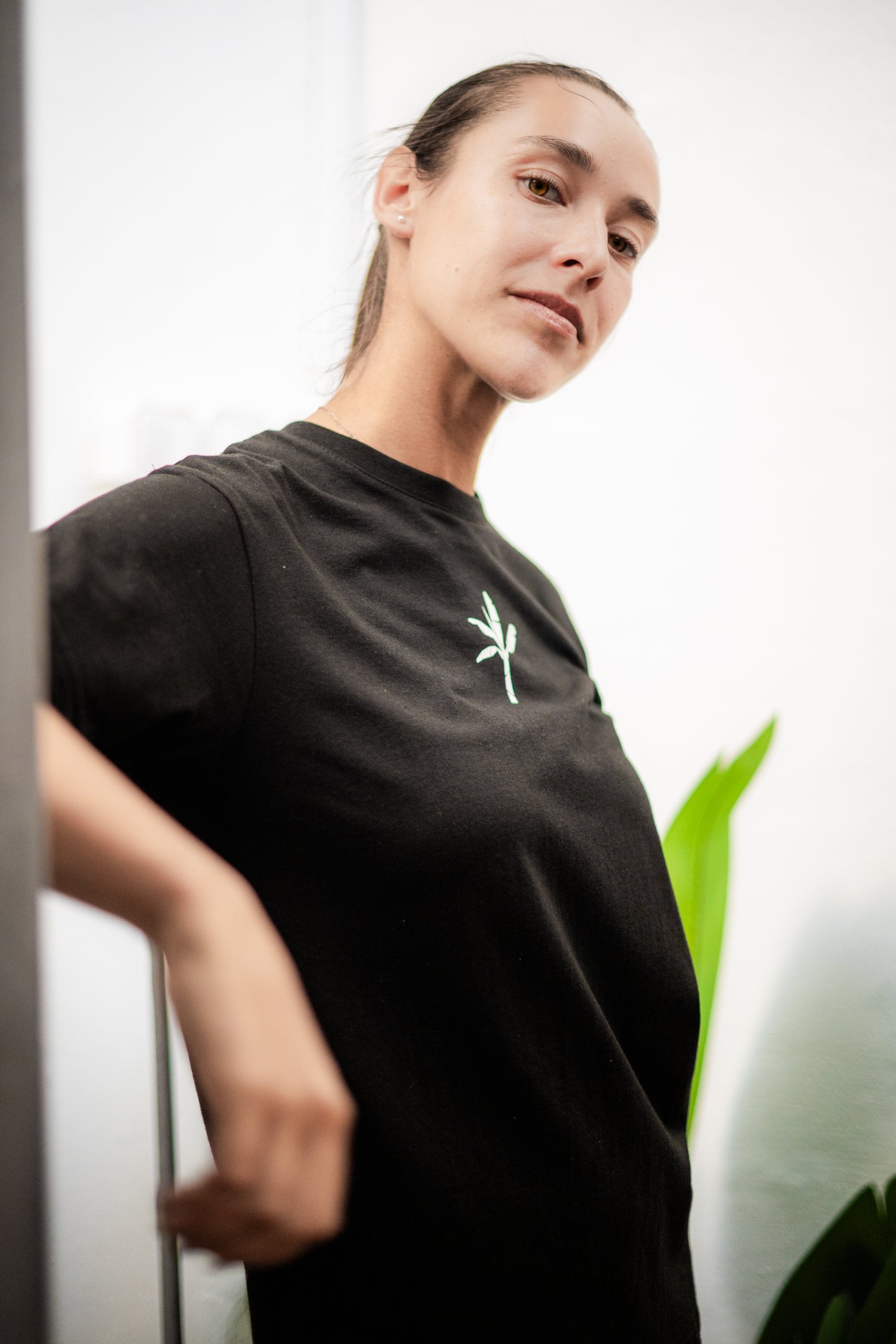 Normal T-Shirt - Black with White Logo