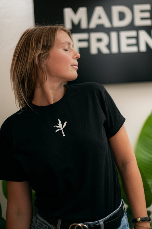 Normal T-Shirt - Black with White Logo